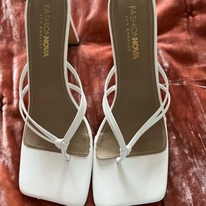 Strappy White Heels